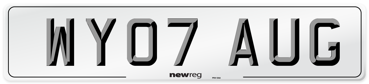 WY07 AUG Number Plate from New Reg